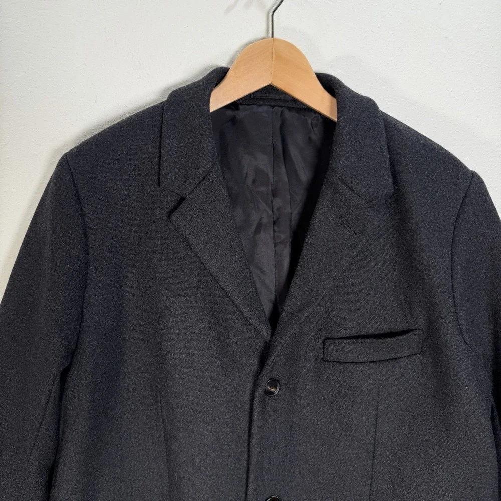 Abercrombie & Fitch Coat Men's Wool Blend Overcoat Sz XL Gray Classic Italian